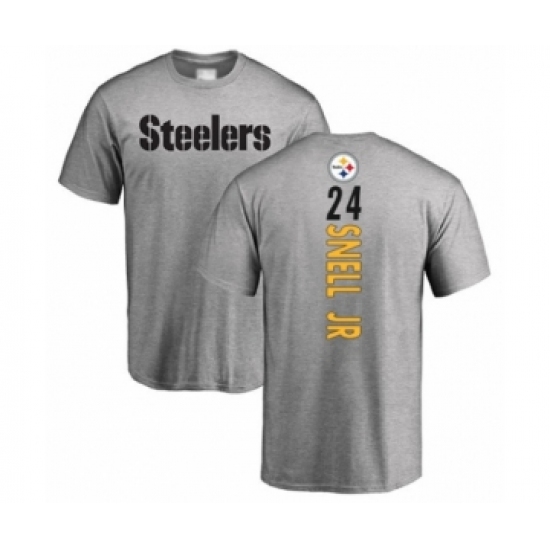 Pittsburgh Steelers #24 Benny Snell Jr. Ash Backer T-Shirt - Jersey