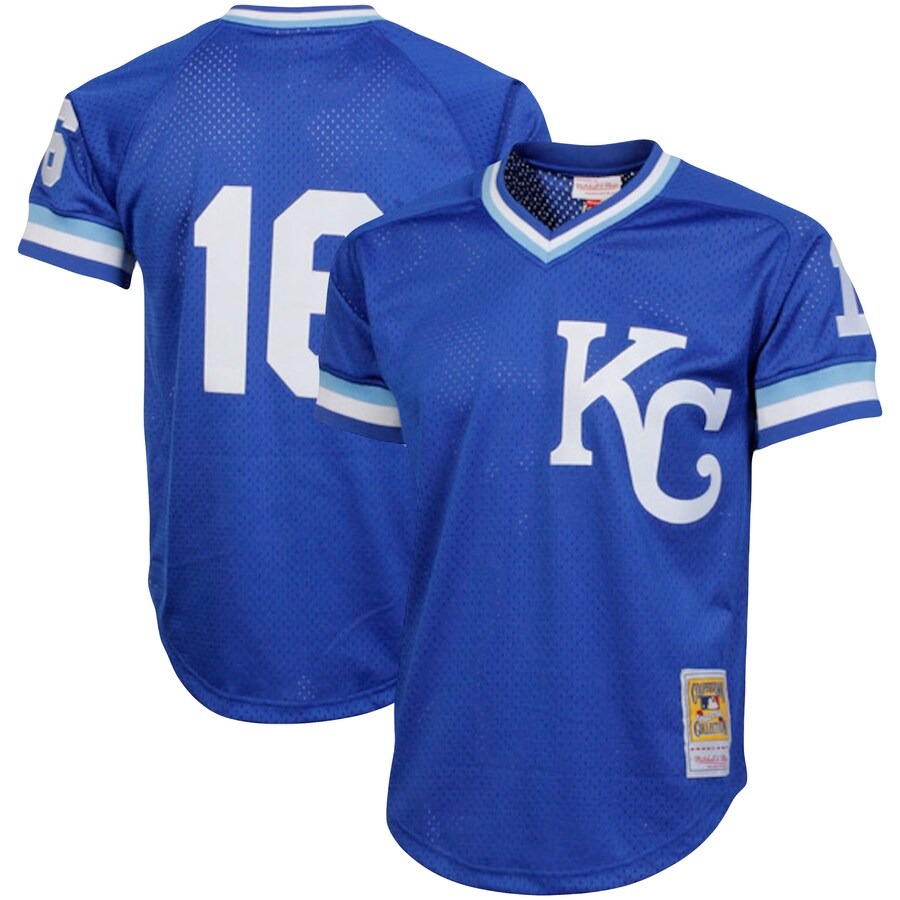 Men's Kansas City Royals Bo Jackson Mitchell & Ness Royal Cooperstown Collection Big & Tall Mesh Batting Practice Jersey - Jersey