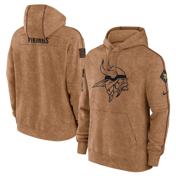 Men's Minnesota Vikings 2023 Brown Salute to Service Pullover Hoodie - Jersey