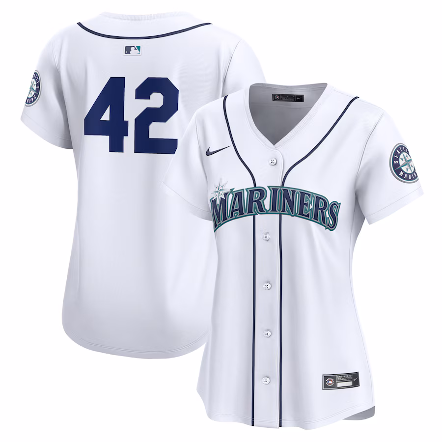 Women's Seattle Mariners  Nike White 2024 Jackie Robinson Day Home Limited Jersey - Jersey