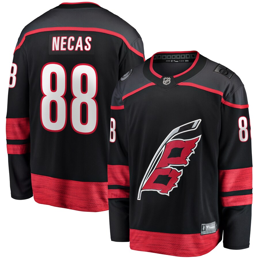 Men's Carolina Hurricanes Martin Necas Fanatics Branded Black Home Breakaway Jersey - Jersey