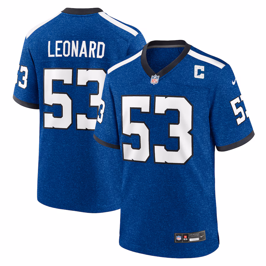 Men's Indianapolis Colts Shaquille Leonard Nike Royal Indiana Nights Alternate Game Jersey - Jersey
