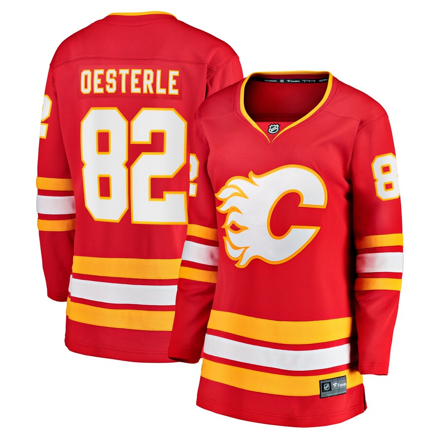 Women's Calgary Flames Jordan Oesterle Fanatics Branded Red Home Breakaway Jersey - Jersey