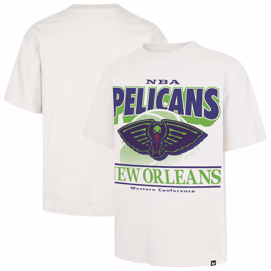 Men's New Orleans Pelicans  '47 White City Edition Shifty Foundation T-Shirt - Jersey