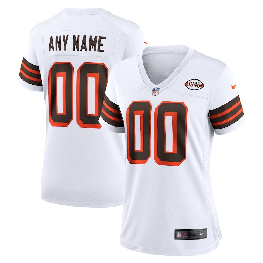 Women's Cleveland Browns Nike White 1946 Collection Alternate Custom Jersey - Jersey