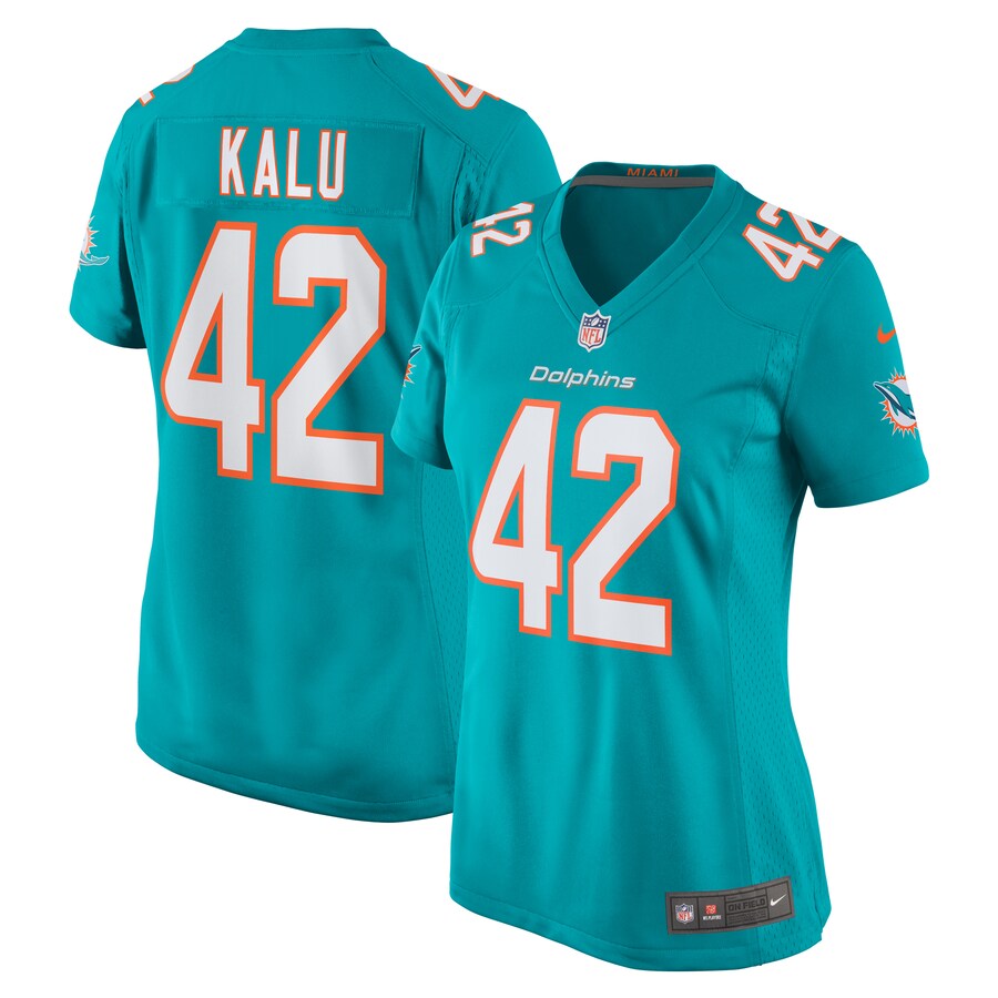 Women's Miami Dolphins Joshua Kalu Nike  Aqua Team Game Jersey - Jersey