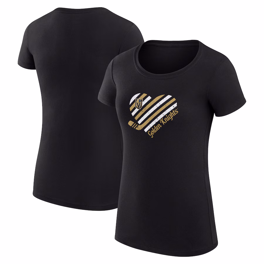 Women's Vegas Golden Knights G-III 4Her by Carl Banks Black Heart Fitted T-Shirt - Jersey