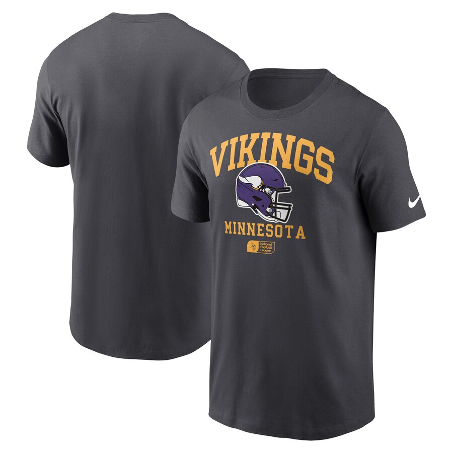 Men's Minnesota Vikings Nike Anthracite Helmet Essential T-Shirt - Jersey