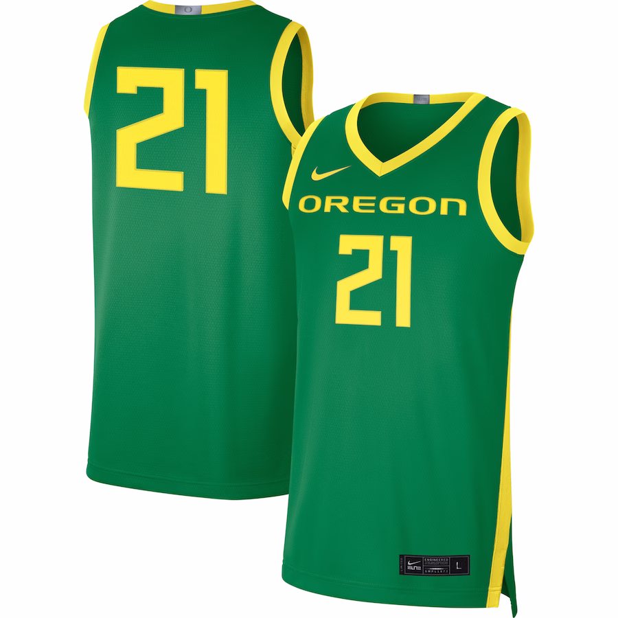 #21 Oregon Ducks Nike Limited Basketball Jersey - Green - Jersey