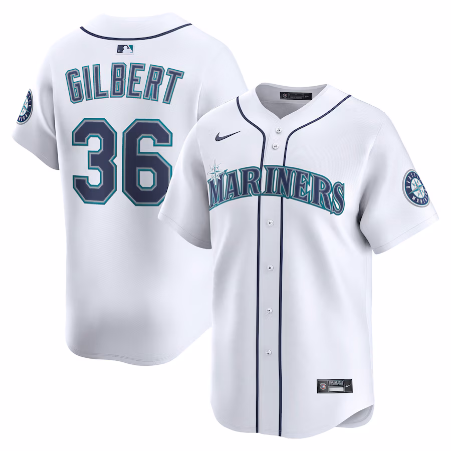 Men's Seattle Mariners Logan Gilbert Nike White Alternate Limited Player Jersey - Jersey