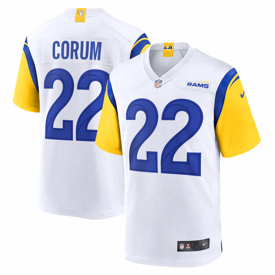 Men's Los Angeles Rams Blake Corum Nike  White Game Jersey - Jersey