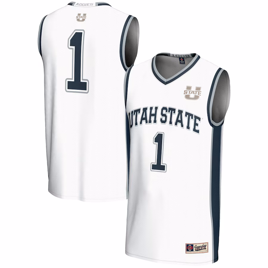 Youth GameDay Greats White #1 Utah State Aggies Lightweight Basketball Jersey - Jersey