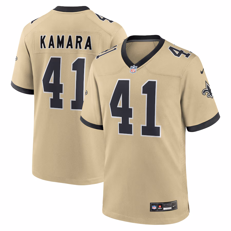 Youth New Orleans Saints Alvin Kamara Nike Gold Gameday Golds Alternate Game Player Jersey - Jersey