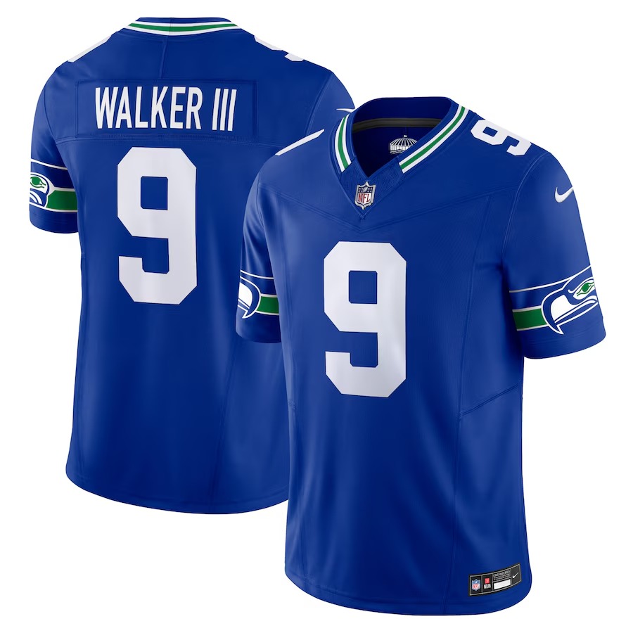 Men's Seattle Seahawks Kenneth Walker III Nike Royal Vapor F.U.S.E. Limited Jersey - Jersey