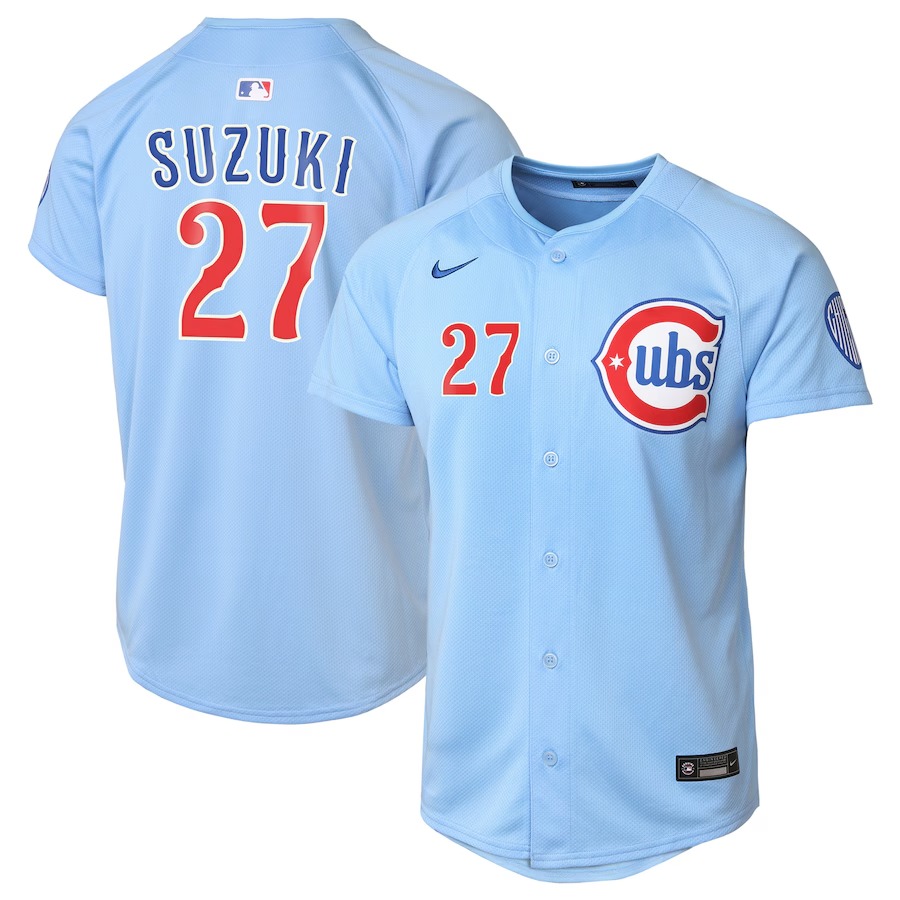 Youth Chicago Cubs Seiya Suzuki Nike Light Blue 2nd Alternate Limited Player Jersey - Jersey