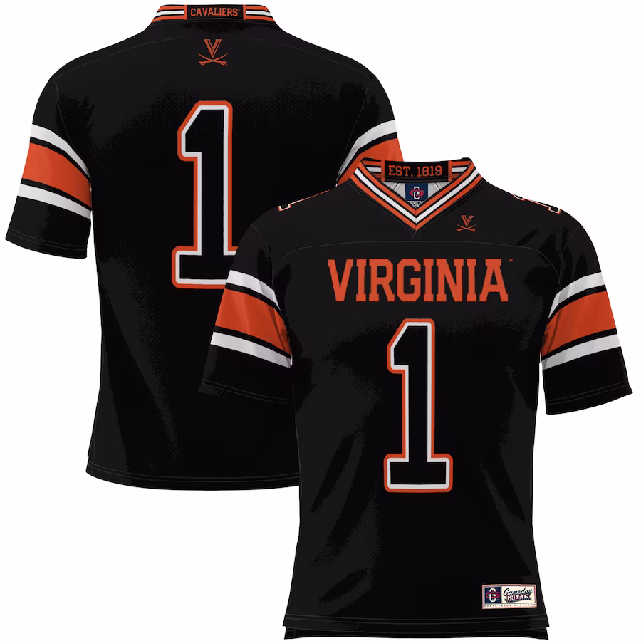 #1 Virginia Cavaliers GameDay Greats Youth Endzone Football Jersey - Black - Jersey