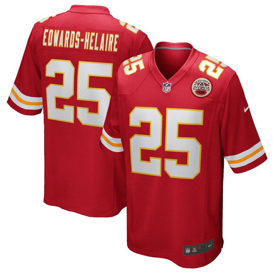 Men's Kansas City Chiefs Clyde Edwards-Helaire Nike Red Player Game Jersey - Jersey