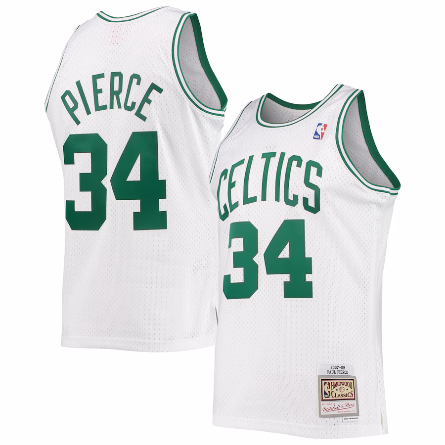 Men's Boston Celtics Paul Pierce Mitchell & Ness White Hardwood Classics Swingman Jersey - Jersey