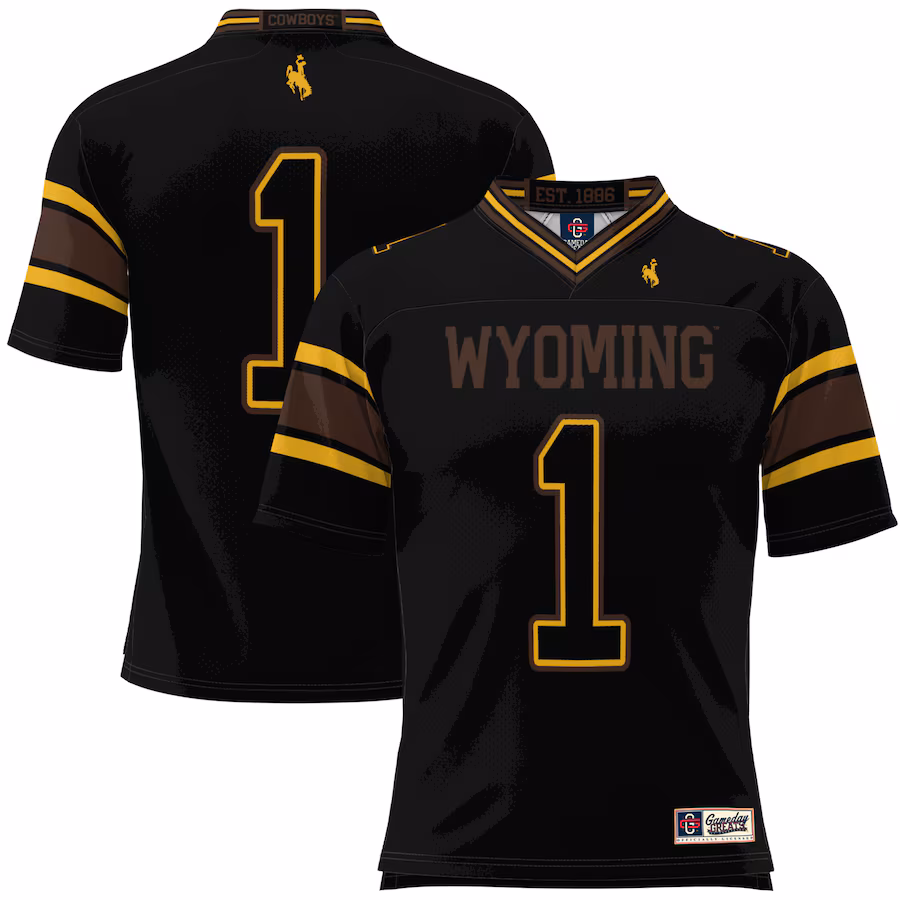 #1 Wyoming Cowboys GameDay Greats Youth Football Jersey - Black - Jersey