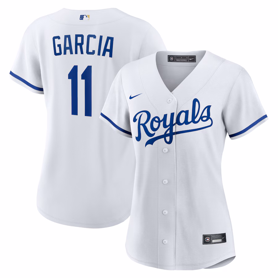 Women's Kansas City Royals Maikel Garcia Nike White Home Replica Jersey - Jersey