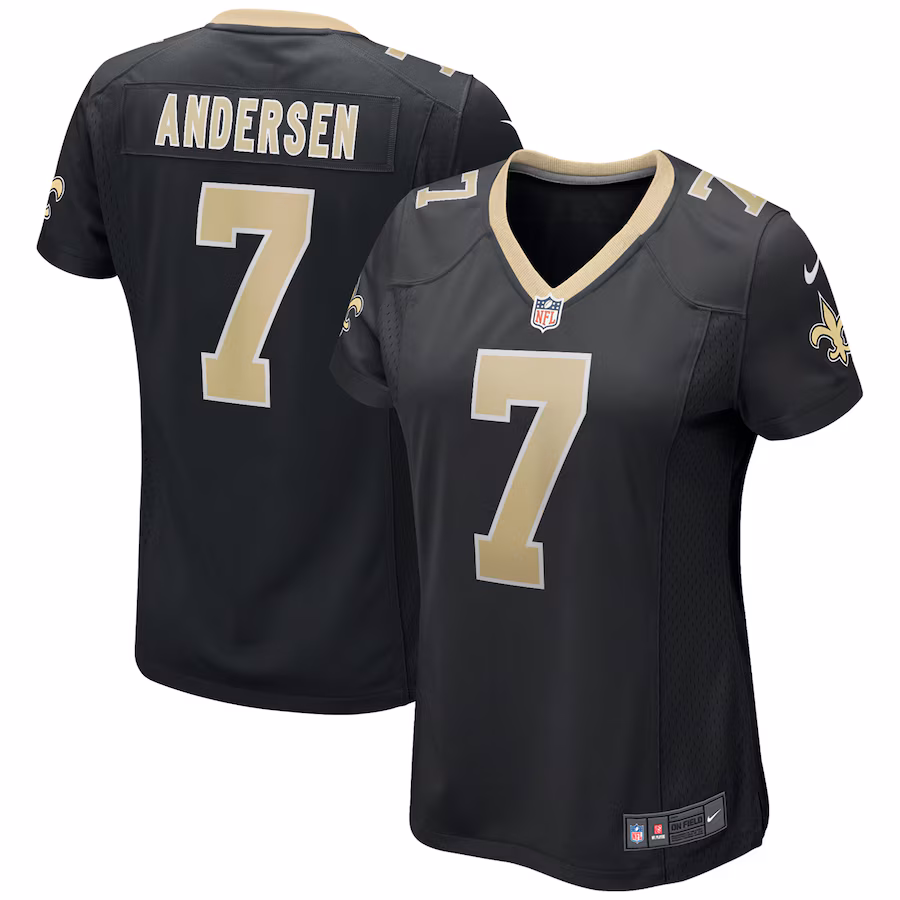 Women's New Orleans Saints Morten Andersen Nike Black Game Retired Player Jersey - Jersey