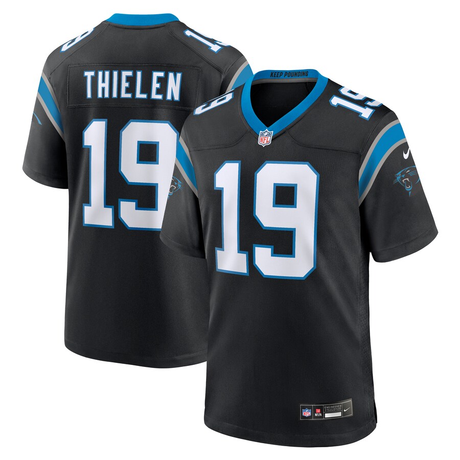 Men's Carolina Panthers Adam Thielen Nike Black Game Player Jersey - Jersey