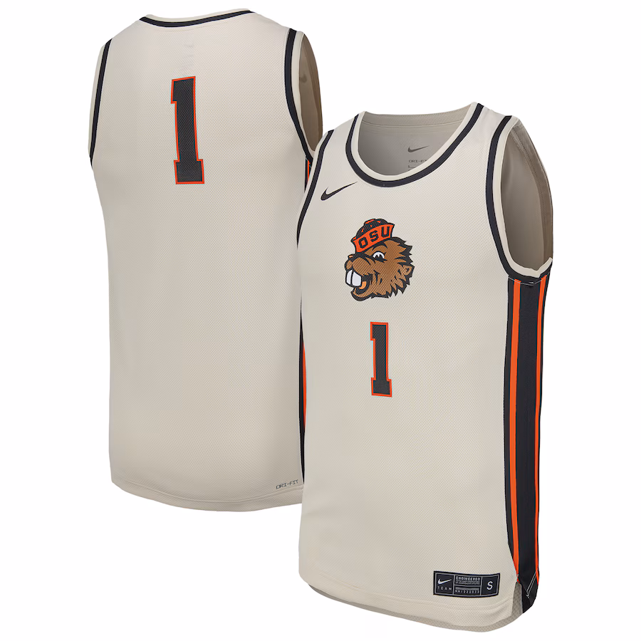 Men's Nike  Natural Oregon State Beavers  Replica Basketball Jersey - Jersey