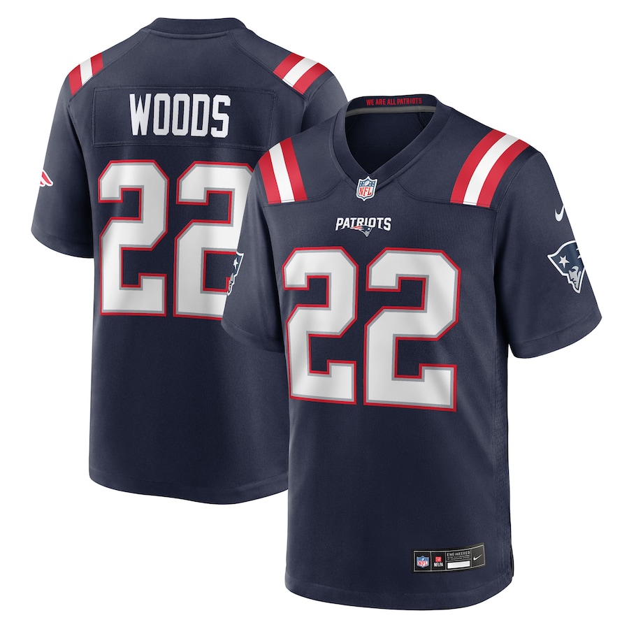 Men's New England Patriots Charles Woods Nike Navy Team Game Jersey - Jersey