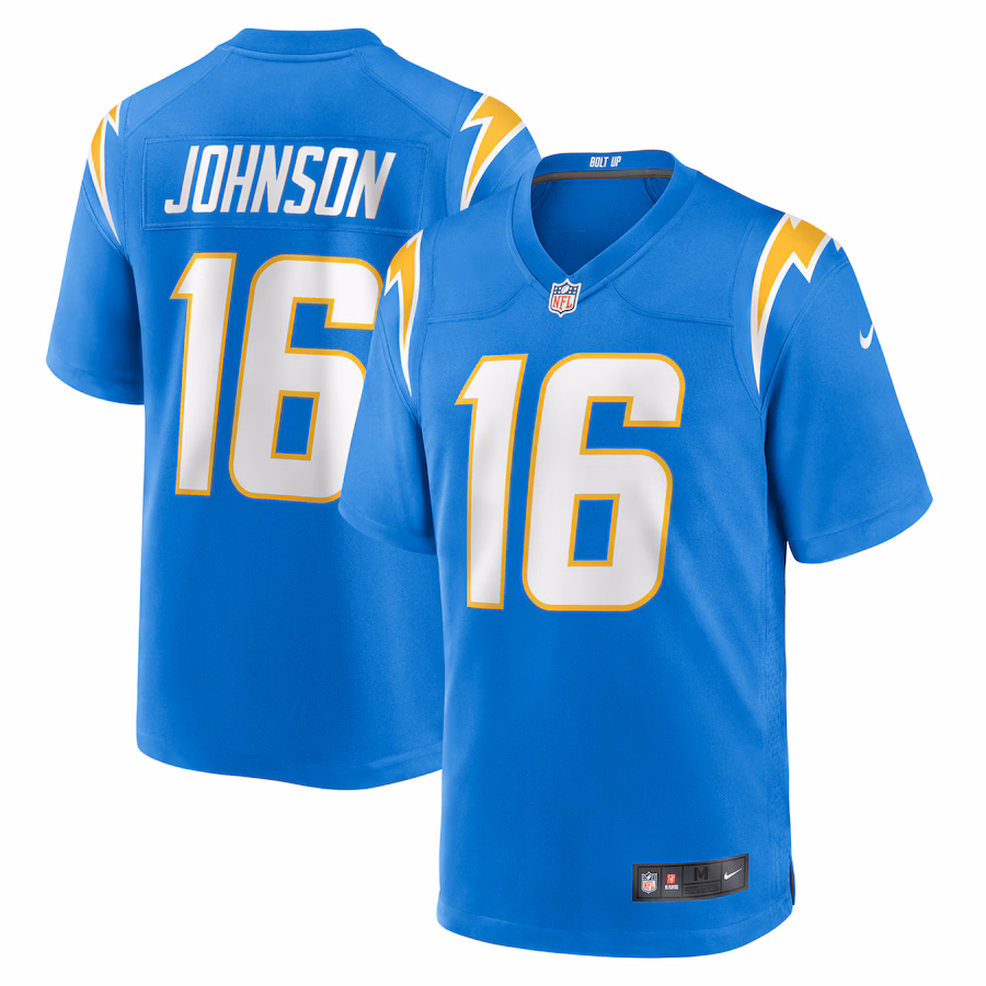 Men's Los Angeles Chargers Tyler Johnson Nike  Powder Blue Team Game Jersey - Jersey