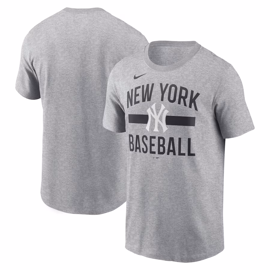 Men's New York Yankees Nike Heather Gray Arched T-Shirt - Jersey