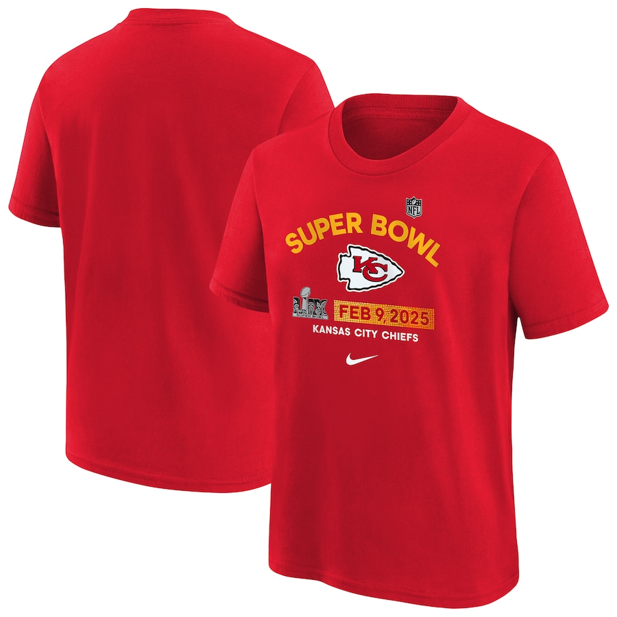 Youth Kansas City Chiefs Nike Red Super Bowl LIX Authentic T-Shirt - Jersey