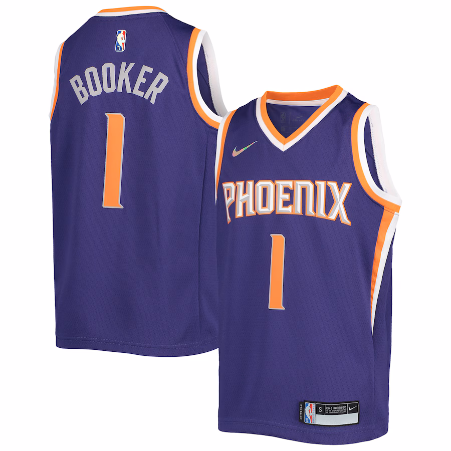 Youth Phoenix Suns Devin Booker Nike Purple 2021/22 Diamond Swingman Jersey - Icon Edition - Jersey