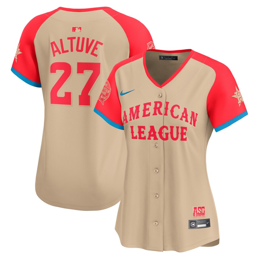 Women's American League Jose Altuve Nike Cream 2024 MLB All-Star Game Limited Player Jersey - Jersey