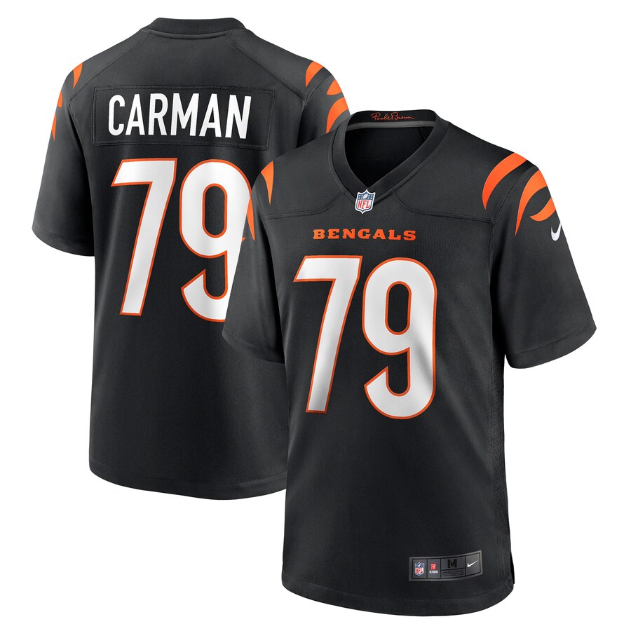 Men's Cincinnati Bengals Jackson Carman Nike Black Game Jersey - Jersey