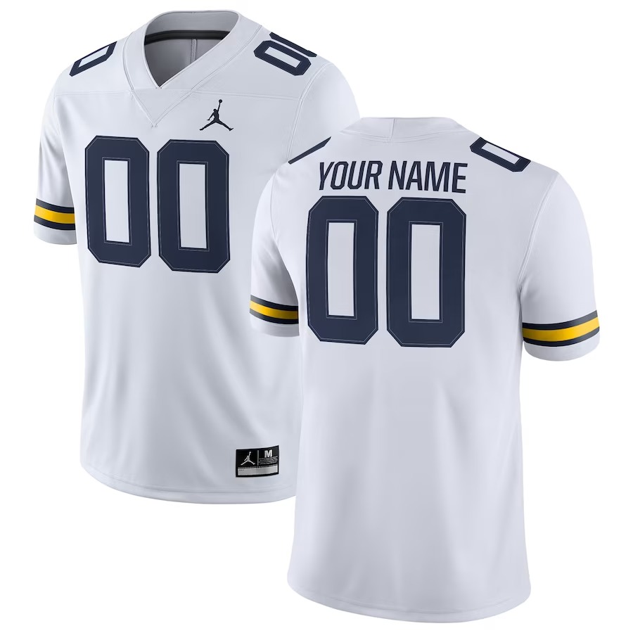 Michigan Wolverines Jordan Brand Custom Game Jersey - White - Jersey