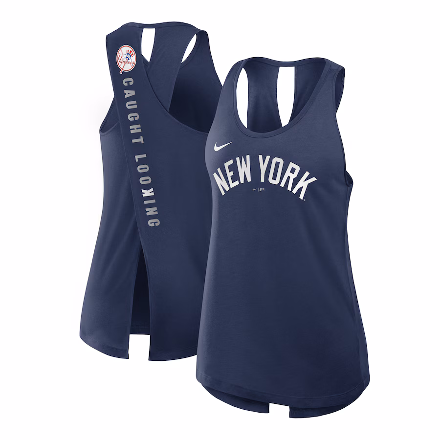 Women's New York Yankees Nike Navy Crisscross Performance Tank Top - Jersey