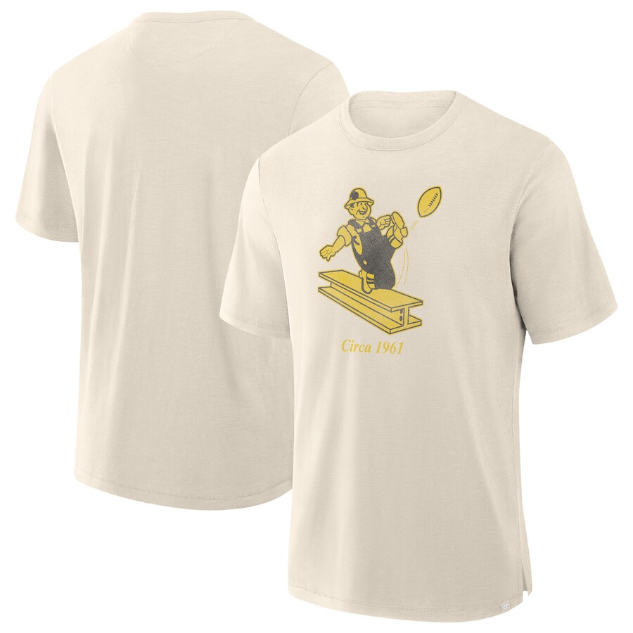 Men's Pittsburgh Steelers  Fanatics Cream Slub T-Shirt - Jersey