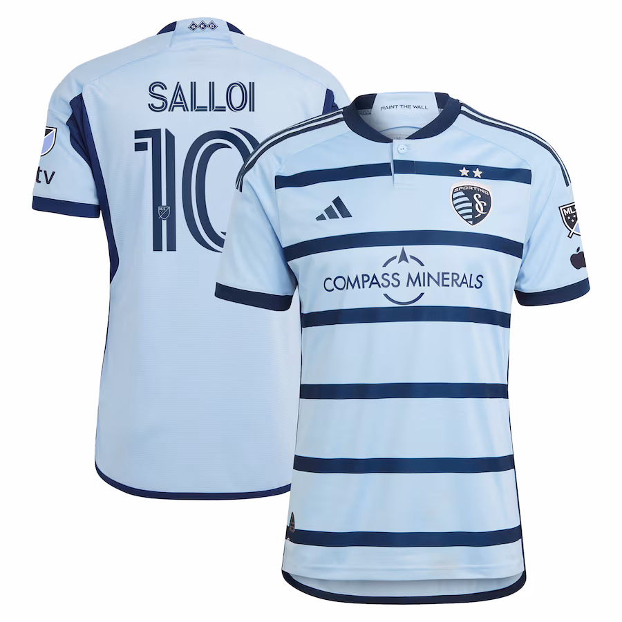 Men's Sporting Kansas City Daniel Salloi adidas Light Blue 2024 Hoops 4.0 Authentic Player Jersey - Jersey