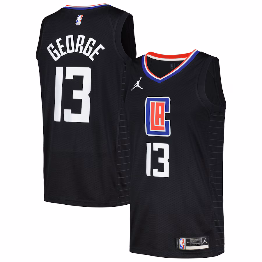 Men's LA Clippers Paul George Jordan Brand Black Swingman Player Jersey - Statement Edition - Jersey