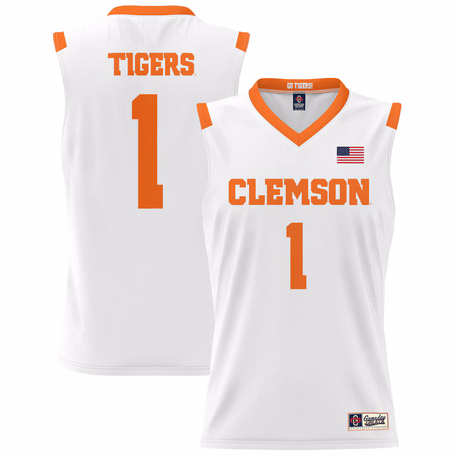 Unisex GameDay Greats #1 White Clemson Tigers Lightweight Basketball Jersey - Jersey