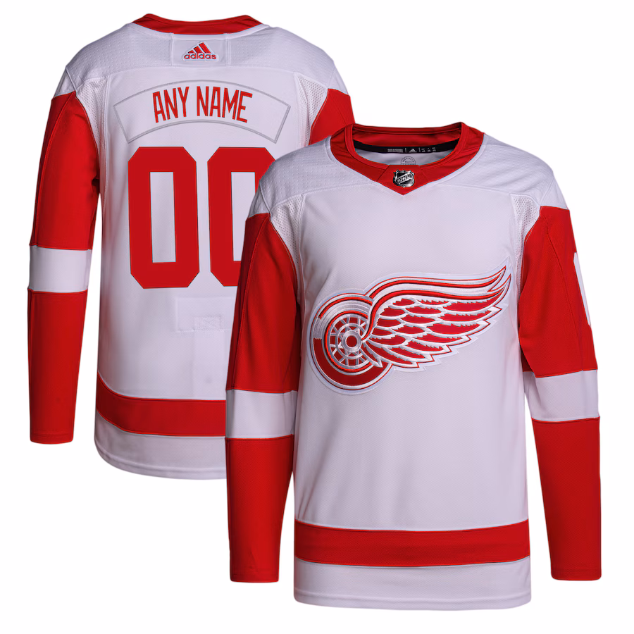 Men's Detroit Red Wings adidas White Away Primegreen Authentic Custom Jersey - Jersey