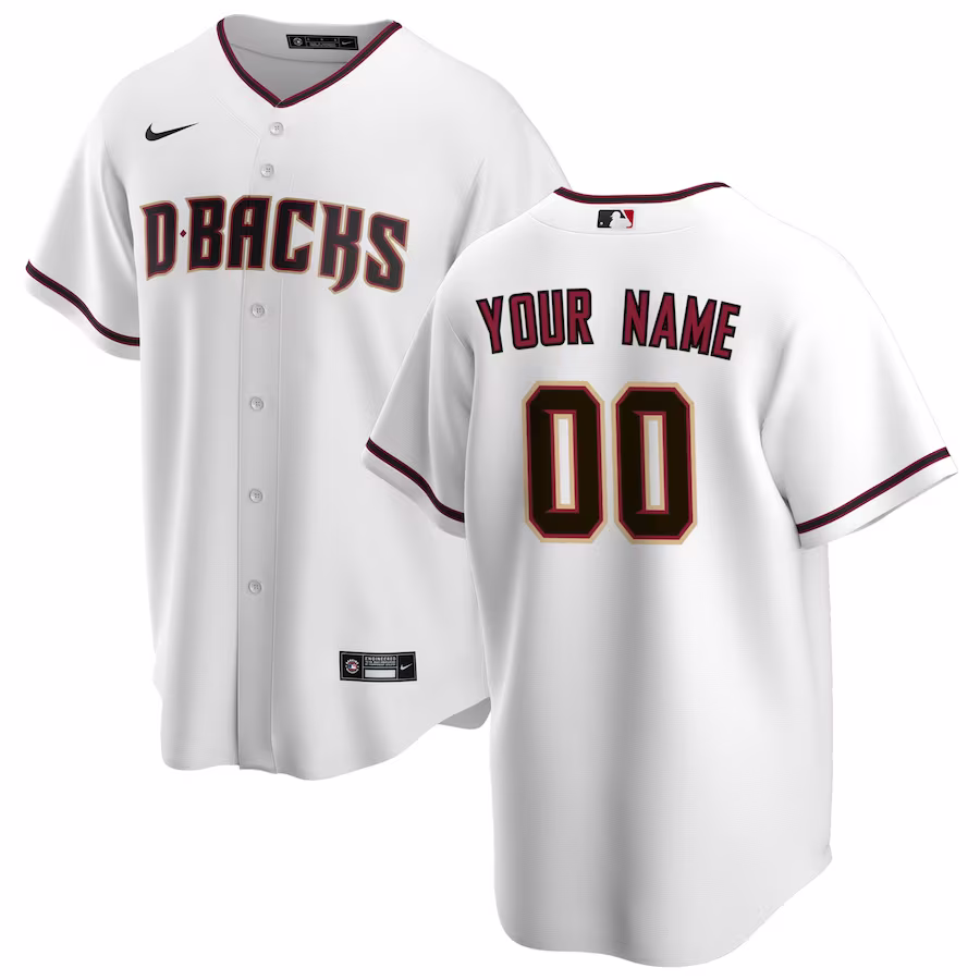 Men's Arizona Diamondbacks Nike White Home Replica Custom Jersey - Jersey