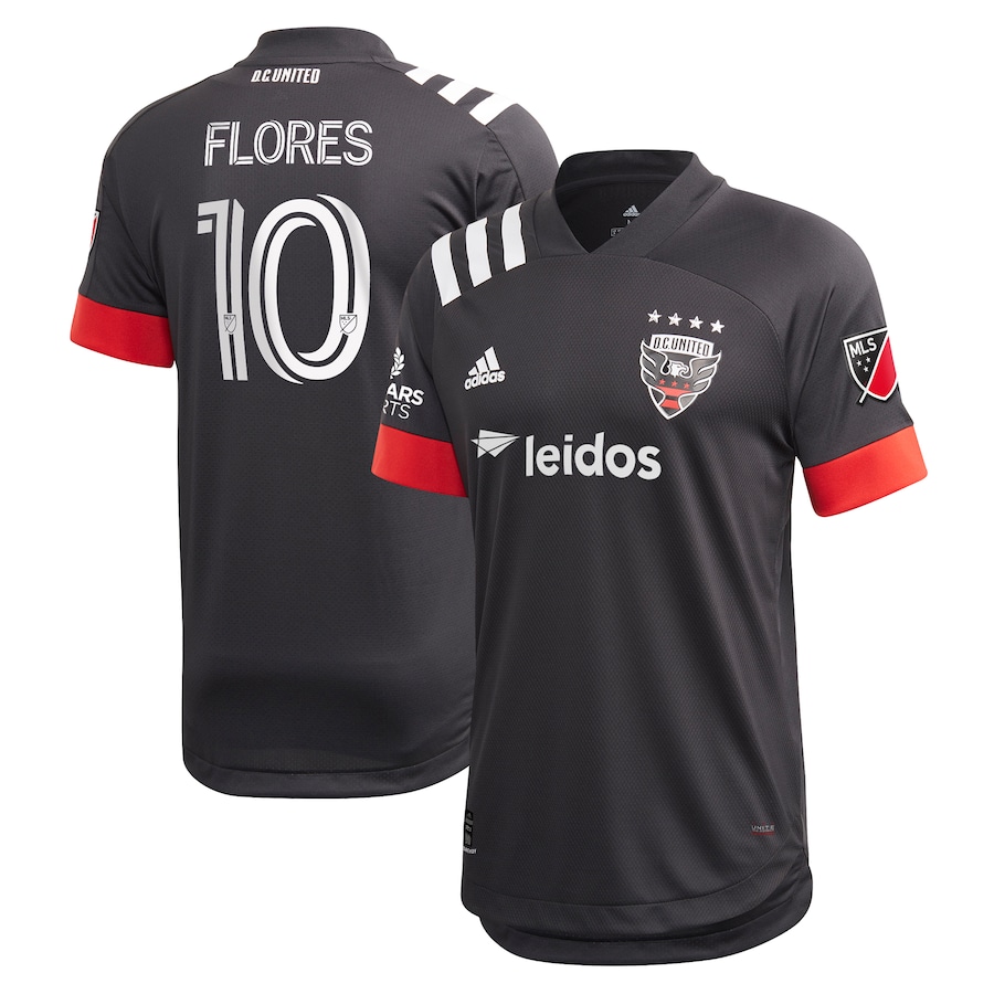 Men's D.C. United Edison Flores adidas Black 2020 Primary Authentic Jersey - Jersey