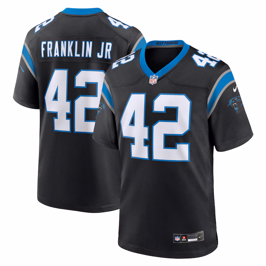 Men's Carolina Panthers Sam Franklin Jr. Nike Black Team Game Jersey - Jersey