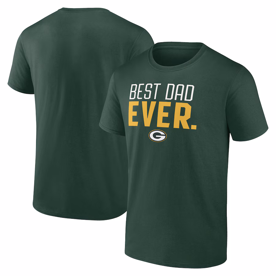 Men's Green Bay Packers Green Best Dad Ever Team T-Shirt - Jersey