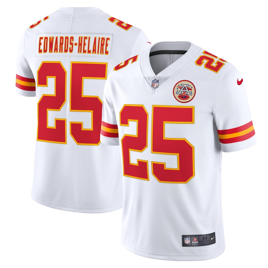 Men's Kansas City Chiefs Clyde Edwards-Helaire Nike White Vapor Limited Jersey - Jersey