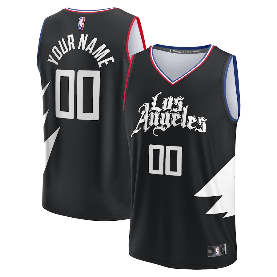 Youth LA Clippers  Fanatics Black Fast Break Replica Custom Jersey - Statement Edition - Jersey