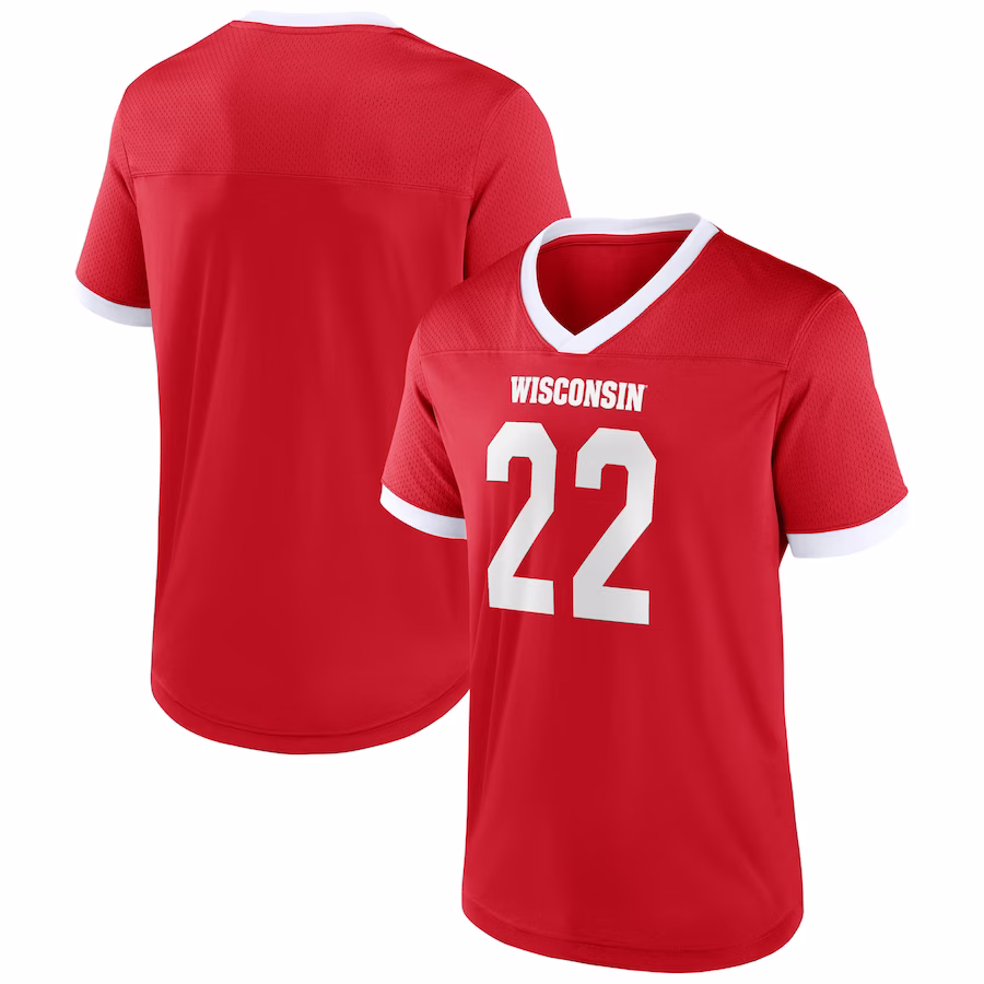 Men's Red Wisconsin Badgers The Cut Football Jersey - Jersey