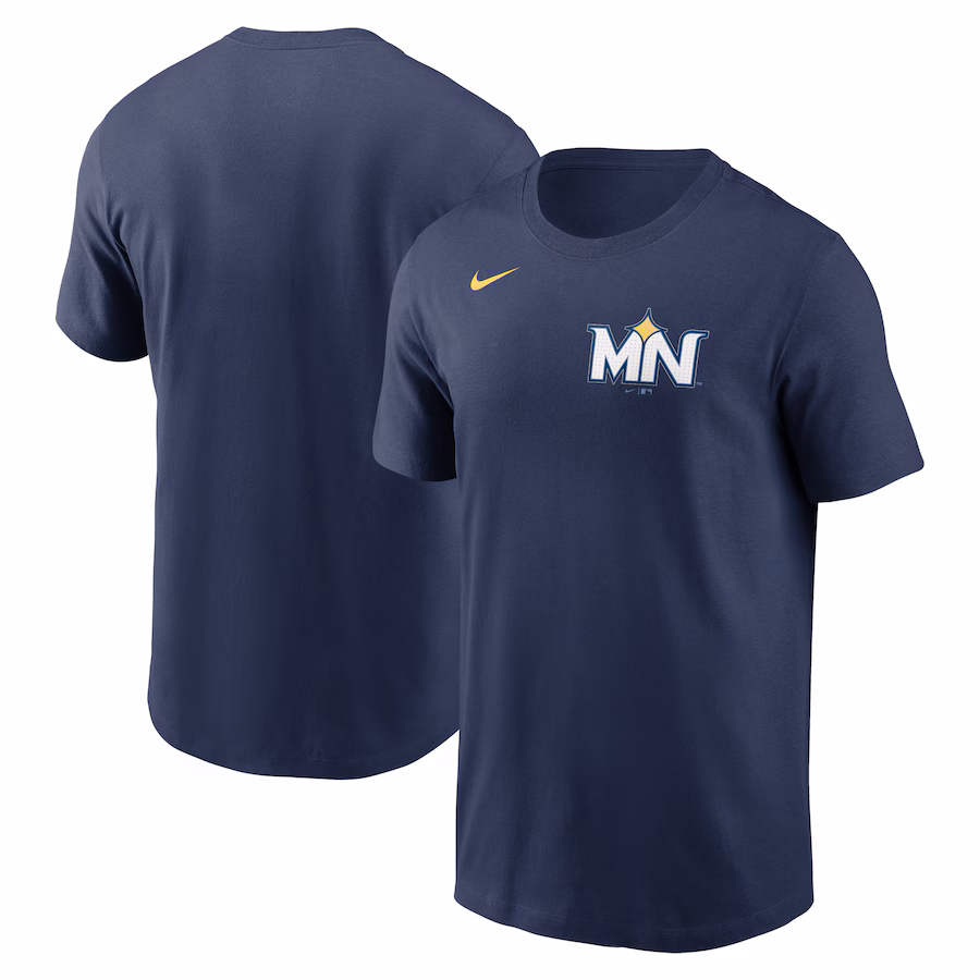 Men's Minnesota Twins Nike Navy 2024 City Connect Wordmark T-Shirt - Jersey