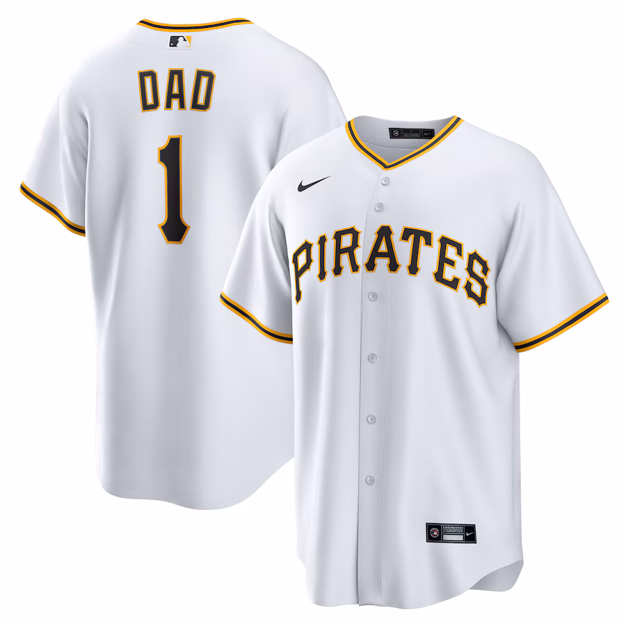 Men's Pittsburgh Pirates Nike White #1 Dad Home Replica Jersey - Jersey